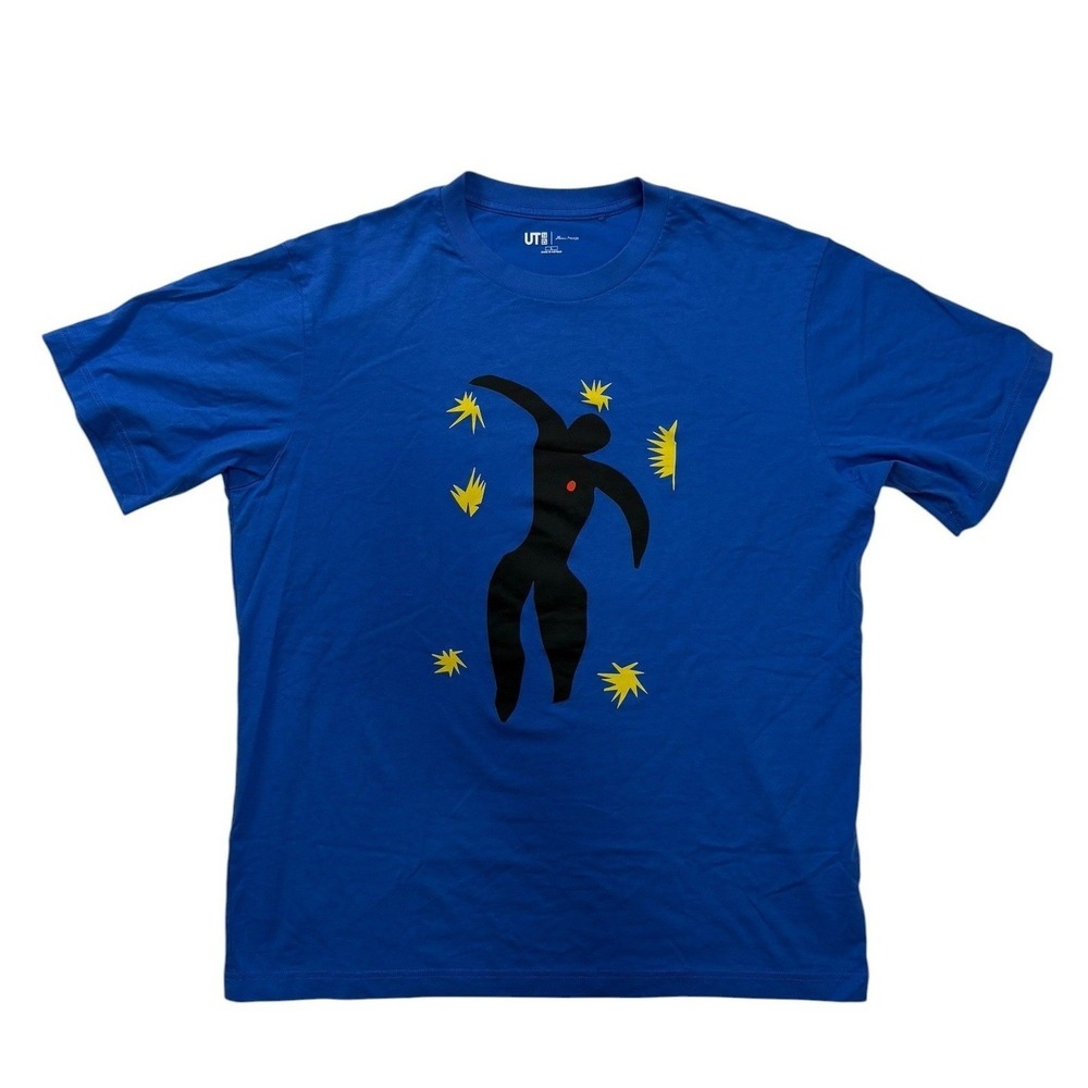 VTG Uniqlo UT Henri Matisse Icarus Graphic T-Shirt Blue Mens Large Art Collab